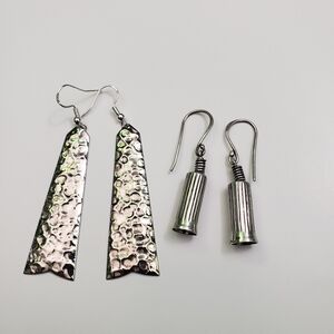 Two pairs of vintage silver earrings